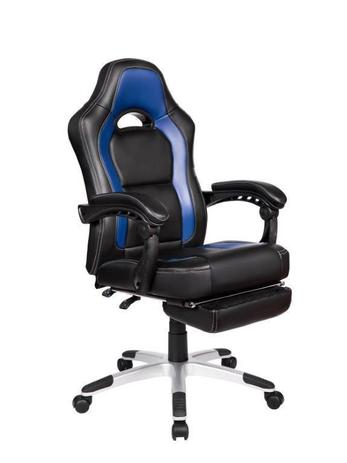 Cadeira Gamer Pelegrin PEL-3006 Couro PU Preto e Azul Menor preço em Cadeira Gamer Pelegrin PEL-3006 Couro PU Preto e Azul