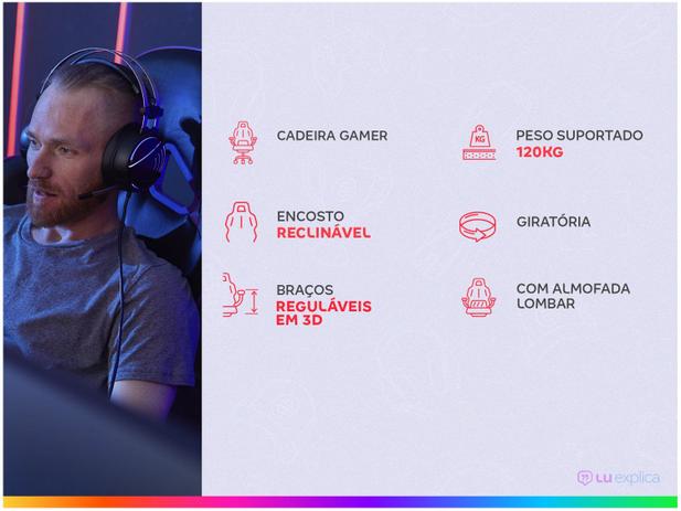 Cadeira Gamer XT Racer Reclinável Preta Armor X1 Series XTR-009