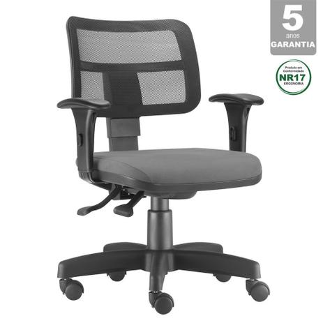 Cadeira Giratória Executiva Zip Em Tela Ergonômica Back System NR-17 Para Escritório Crepe Cinza - STILOS MOVEIS CORPORATIVOS Menor preço em Cadeira Giratória Executiva Zip Em Tela Ergonômica Back System NR-17 Para Escritório Crepe Cinza - STILOS MOVEIS CORPORATIVOS