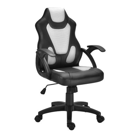 Cadeira Juvenil Pequena Gamer Wild Preta e Branca - Mobly Menor preço em Cadeira Juvenil Pequena Gamer Wild Preta e Branca - Mobly