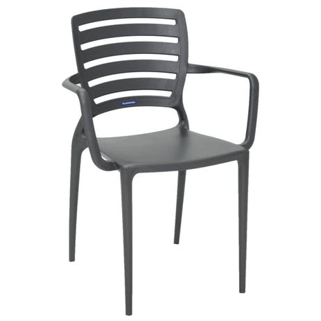 Cadeira Moderna Com Braços Encosto Vazado Horizontal - Tramontina Sofia - Grafite é boa?