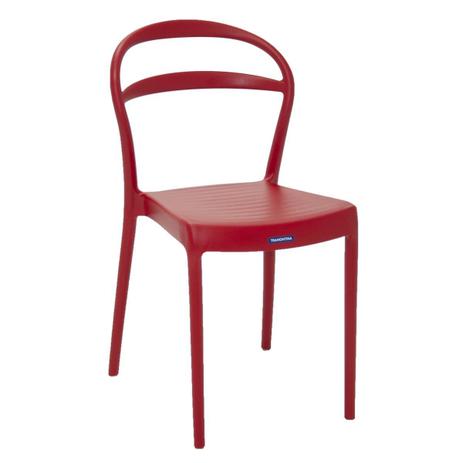 Cadeira Moderna Sem Braços com Encosto Vazado - Tramontina Sissi - Vermelho Menor preço em Cadeira Moderna Sem Braços com Encosto Vazado - Tramontina Sissi - Vermelho