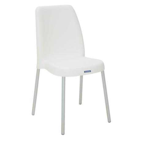 Cadeira Moderna Sem Braços Com Pernas Anodizadas - Tramontina Vanda - Branco Menor preço em Cadeira Moderna Sem Braços Com Pernas Anodizadas - Tramontina Vanda - Branco