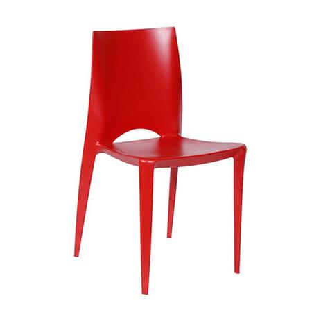 Cadeira nápoles sem braços em polipropileno vermelho - Or design Menor preço em Cadeira nápoles sem braços em polipropileno vermelho - Or design