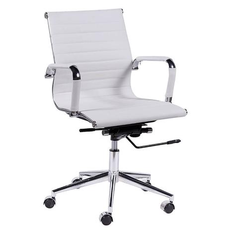 Cadeira Office Eames Diretor com Braço, Rodízio e Sistema Relax Branca - Decor design Menor preço em Cadeira Office Eames Diretor com Braço, Rodízio e Sistema Relax Branca - Decor design