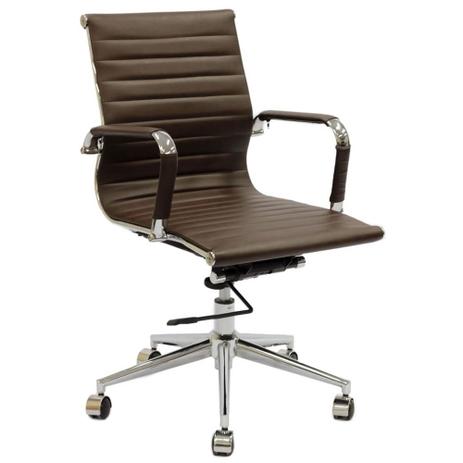 Cadeira Office Eames Diretor com Braço, Rodízio e Sistema Relax Café - Decor design Menor preço em Cadeira Office Eames Diretor com Braço, Rodízio e Sistema Relax Café - Decor design