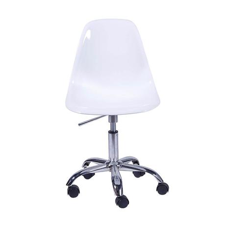 Cadeira Office Eames Policarbonato Base Giratória - Branco - Tommy Design Menor preço em Cadeira Office Eames Policarbonato Base Giratória - Branco - Tommy Design