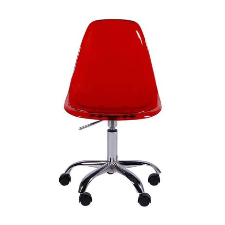 Cadeira Office Eames Policarbonato Base Giratória - Vermelho - Tommy Design Menor preço em Cadeira Office Eames Policarbonato Base Giratória - Vermelho - Tommy Design