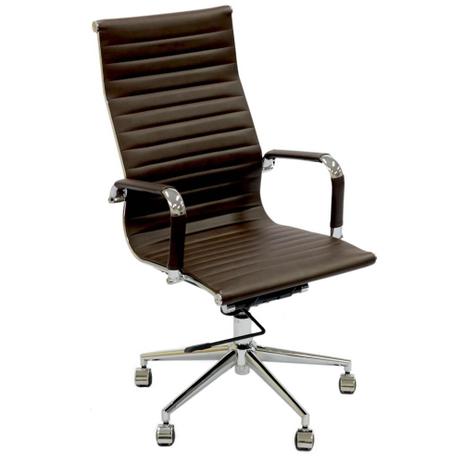 Cadeira Office Eames Presidente com Rodízio e Sistema Relax Café - Decor design Menor preço em Cadeira Office Eames Presidente com Rodízio e Sistema Relax Café - Decor design