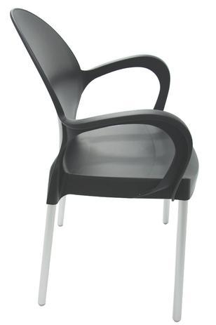 Cadeira Plástica Com Bracos Grace Preta Com Pernas De Aluminio Anodizado Tramontina 92068/009 - Tramontina delta Menor preço em Cadeira Plástica Com Bracos Grace Preta Com Pernas De Aluminio Anodizado Tramontina 92068/009 - Tramontina delta