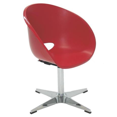 Cadeira plastica elena vermelha com base central x em aco cromado - Tramontina Menor preço em Cadeira plastica elena vermelha com base central x em aco cromado - Tramontina