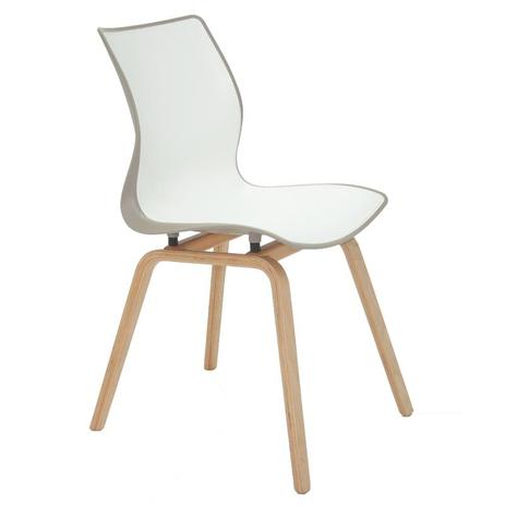 Cadeira plastica maja bi-color camur a e branca com base de madeira - Tramontina Menor preço em Cadeira plastica maja bi-color camur a e branca com base de madeira - Tramontina