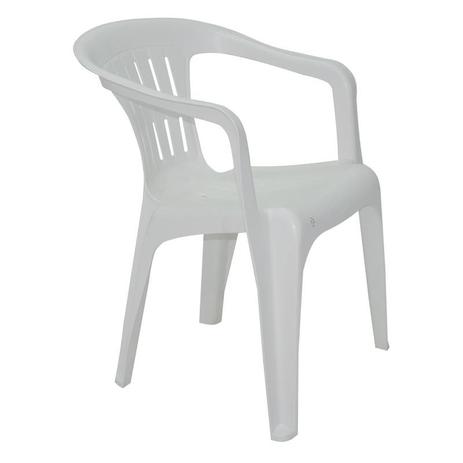 Cadeira plastica monobloco com bracos atalaia branca - Tramontina Menor preço em Cadeira plastica monobloco com bracos atalaia branca - Tramontina