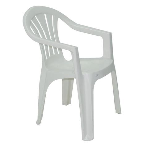 Cadeira plastica monobloco com bracos bertioga branca - Tramontina Menor preço em Cadeira plastica monobloco com bracos bertioga branca - Tramontina