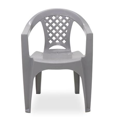 Cadeira plastica monobloco com bracos iguape cinza - Tramontina Delta Menor preço em Cadeira plastica monobloco com bracos iguape cinza - Tramontina Delta