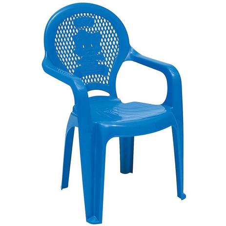 Cadeira plastica monobloco com bracos infantil estampada catty azul - Tramontina Menor preço em Cadeira plastica monobloco com bracos infantil estampada catty azul - Tramontina