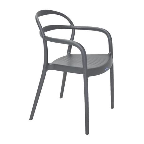 Cadeira plastica monobloco com bracos sissi grafite - Tramontina Menor preço em Cadeira plastica monobloco com bracos sissi grafite - Tramontina