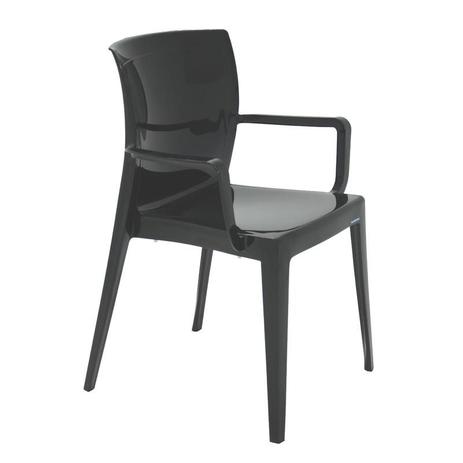 Cadeira plastica monobloco com bracos victoria preta - Tramontina Menor preço em Cadeira plastica monobloco com bracos victoria preta - Tramontina