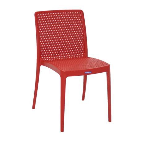 Cadeira Plastica Monobloco Sem Braço Isabelle Vermelho - Tramontina Menor preço em Cadeira Plastica Monobloco Sem Braço Isabelle Vermelho - Tramontina