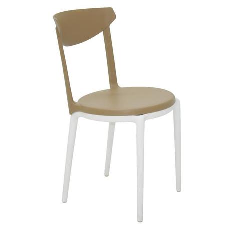 Cadeira plastica montavel luna 2 base branca e assento caramelo - Tramontina Menor preço em Cadeira plastica montavel luna 2 base branca e assento caramelo - Tramontina