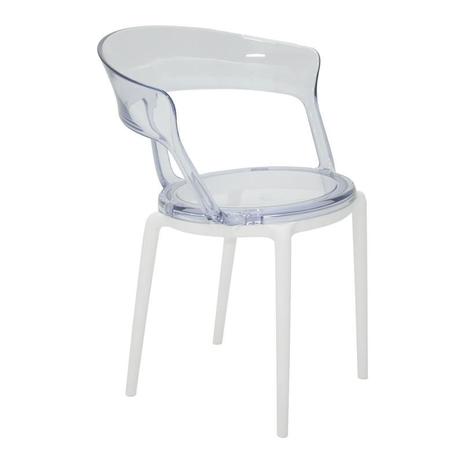 Cadeira plastica montavel luna p base branca e assento transparente - Tramontina Menor preço em Cadeira plastica montavel luna p base branca e assento transparente - Tramontina