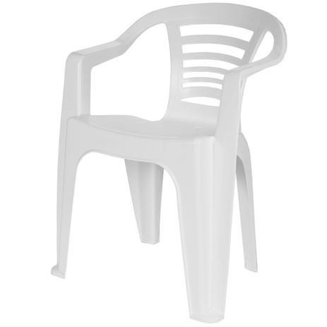Cadeira Poltrona De Plastico Global Branca Menor preço em Cadeira Poltrona De Plastico Global Branca