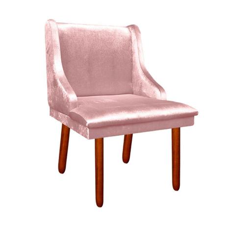 Cadeira Poltrona Decorativa Liz Acetinado Rose - DRossi Menor preço em Cadeira Poltrona Decorativa Liz Acetinado Rose - DRossi