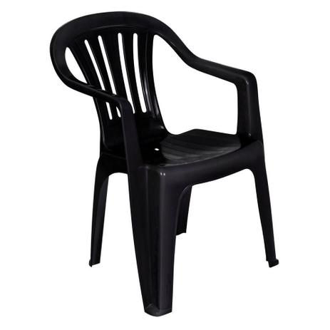 Cadeira Poltrona Plástica Com Apoio De Braço Preta Mor Menor preço em Cadeira Poltrona Plástica Com Apoio De Braço Preta Mor