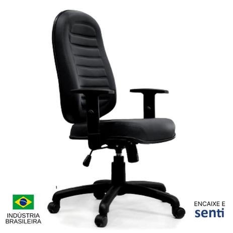 Cadeira Presidente Giratória Gomada Preta - Poltronas Paraná Menor preço em Cadeira Presidente Giratória Gomada Preta - Poltronas Paraná