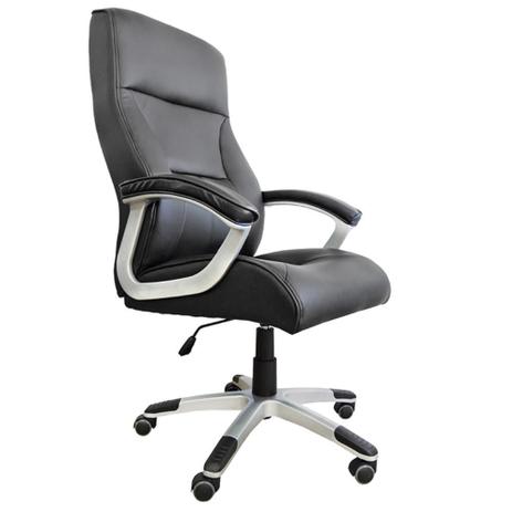 Cadeira Presidente Pelegrin Pel-8028H/3 Couro Pu Preta Menor preço em Cadeira Presidente Pelegrin Pel-8028H/3 Couro Pu Preta