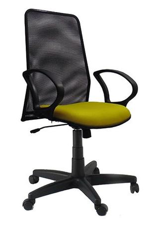 Cadeira Presidente Tela Giratória C/ Mecanismo Relax E Braço Fixo Base Preta Tecido Amarelo - Storecadeiras é boa?