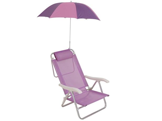 Cadeira Reclinável com Guarda-Sol - Mor Sol de Verão