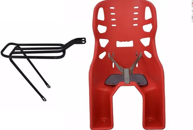 Cadeirinha Bike Traseira Styll Baby Vermelho + Bagageiro Tubão Menor preço em Cadeirinha Bike Traseira Styll Baby Vermelho + Bagageiro Tubão