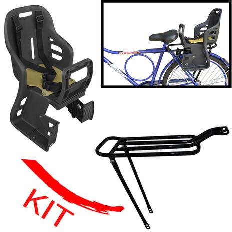 Cadeirinha Criança Traseira Bike + Bagageiro Garupa Suporte Fixação - KTR Menor preço em Cadeirinha Criança Traseira Bike + Bagageiro Garupa Suporte Fixação - KTR