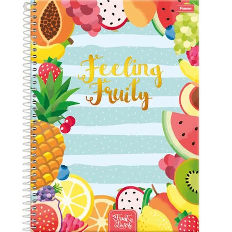 Caderno Capa Dura Espiral Pequeno 1/4 Fruit Lovers 96 Folhas - Foroni Menor preço em Caderno Capa Dura Espiral Pequeno 1/4 Fruit Lovers 96 Folhas - Foroni