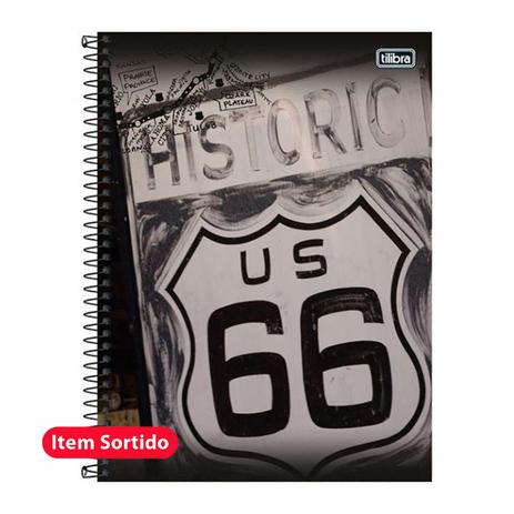 Caderno Capa Dura Univ. 1x1 96Fls Route 66 Tilibra Menor preço em Caderno Capa Dura Univ. 1x1 96Fls Route 66 Tilibra