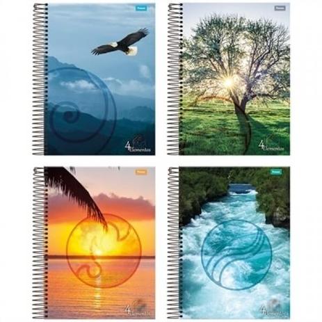 Caderno Capa Dura Universitário Espiral Elementos 200 Folhas 10 Matérias (Emb. contém 4 un.) - Foroni Menor preço em Caderno Capa Dura Universitário Espiral Elementos 200 Folhas 10 Matérias (Emb. contém 4 un.) - Foroni