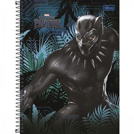 Menor preço em Caderno Espiral Cd Universitario 1 Materia Pantera Negra 80 Folhas Tilibra