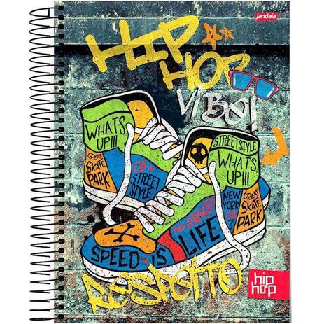 Caderno Espiral Univ Cd 1x1 96fls Hip Hop Jandaia Menor preço em Caderno Espiral Univ Cd 1x1 96fls Hip Hop Jandaia