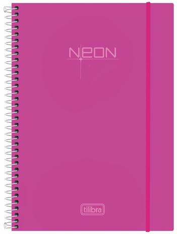 Menor preço em Caderno Univ. 1 Mat. Capa Plástica Espiral Neon Rosa Tilibra