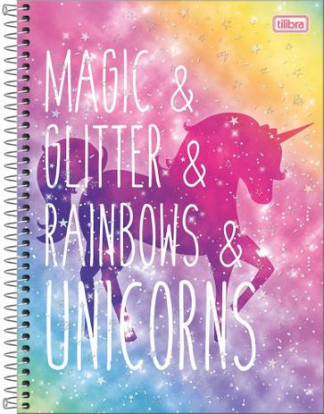 Caderno Univ. 10 Mat. Unicórnio Blink Magic Glitter Espiral Capa Dura Tilibra Menor preço em Caderno Univ. 10 Mat. Unicórnio Blink Magic Glitter Espiral Capa Dura Tilibra