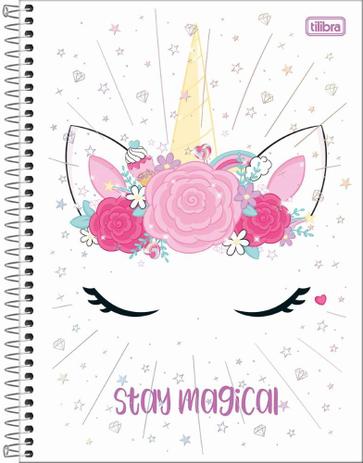 Caderno Univ. 10 Mat. Unicórnio Blink Stay Magical Espiral Capa Dura Tilibra Menor preço em Caderno Univ. 10 Mat. Unicórnio Blink Stay Magical Espiral Capa Dura Tilibra