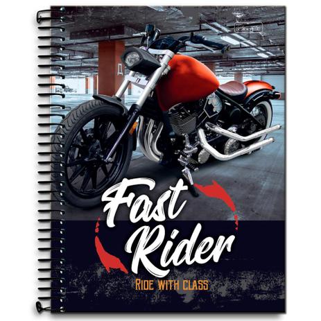 Caderno Univ 10mat Cadersil Fast Rider Moto Red Menor preço em Caderno Univ 10mat Cadersil Fast Rider Moto Red