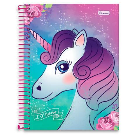 Caderno Univ 10mat Cadersil I Love Unicornio Menor preço em Caderno Univ 10mat Cadersil I Love Unicornio