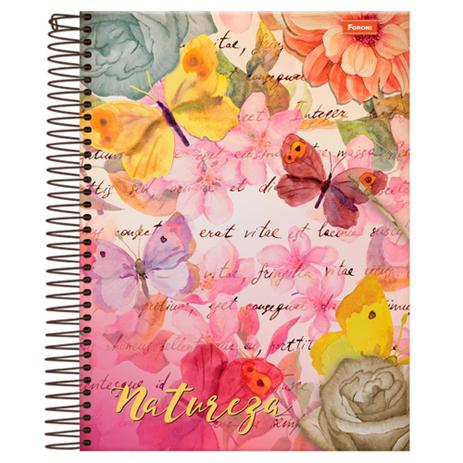 Caderno Univ 10mat Foroni Rosas e Borboletas Menor preço em Caderno Univ 10mat Foroni Rosas e Borboletas