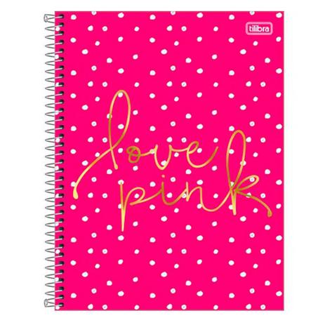 Caderno Univ 10Mat Mais Tilibra I Love Pink - Bolinhas Menor preço em Caderno Univ 10Mat Mais Tilibra I Love Pink - Bolinhas