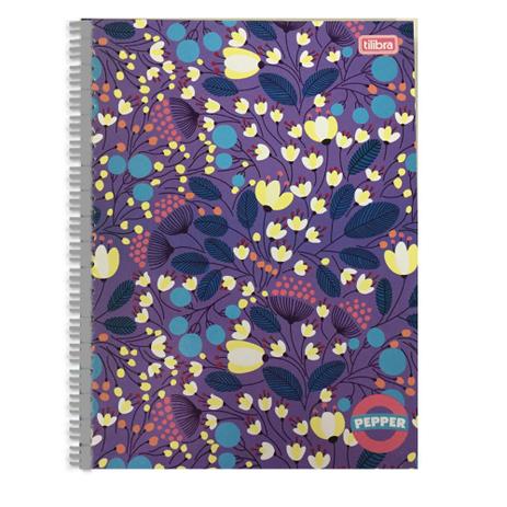 Caderno Univ 10Mat Pepper Tilibra Flores Folhas Menor preço em Caderno Univ 10Mat Pepper Tilibra Flores Folhas