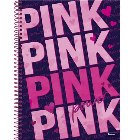 Caderno Universitario Capa Dura Espiral Pink Power 96 Folhas Foroni Menor preço em Caderno Universitario Capa Dura Espiral Pink Power 96 Folhas Foroni