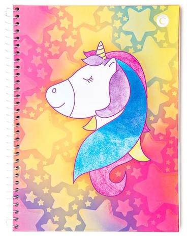 Caderno Universitário Cicero Unicornio Espiral CD Colorido Menor preço em Caderno Universitário Cicero Unicornio Espiral CD Colorido
