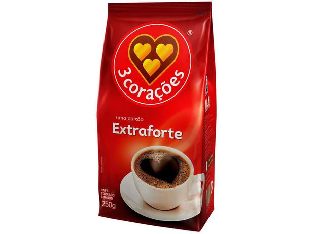 Café Torrado e Moído 3 Corações Extra Forte Pacote - 250g Menor preço em Café Torrado e Moído 3 Corações Extra Forte Pacote - 250g